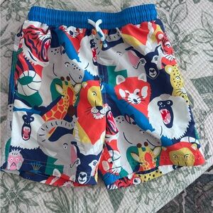 Mini Boden Multicolor Animal Print Kids Shorts